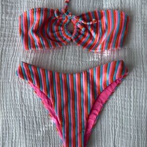 Jack's Vibrant Soft Striped Bikini Set